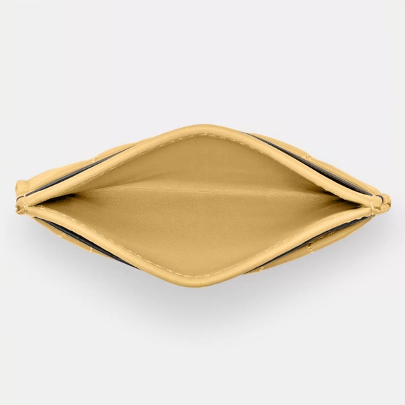 Coach Essential Card Case With Pillow Quilting in Silver/Hay Nappa Leather NWT - Picture 12 of 16